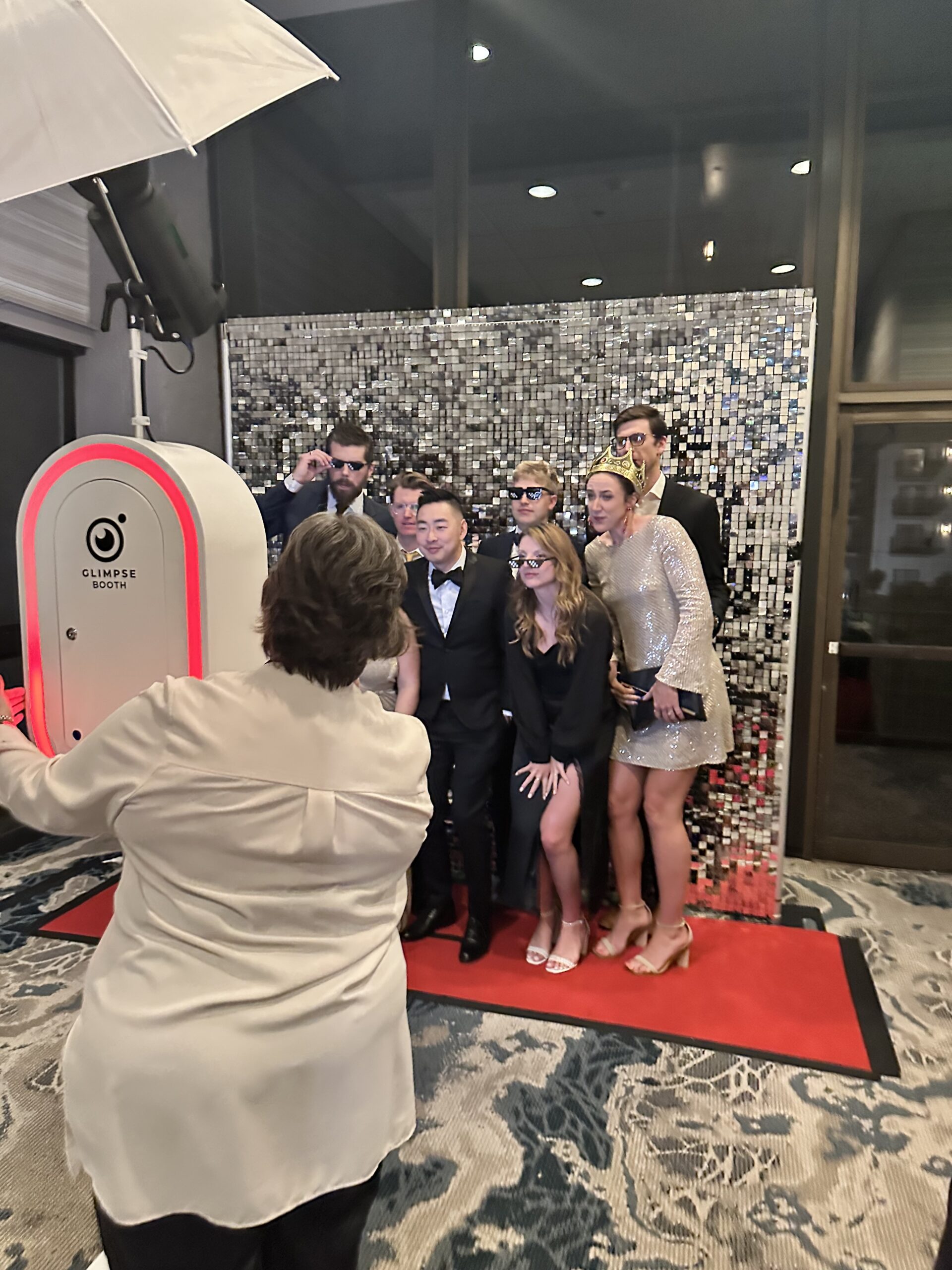 Attendant assisting guests