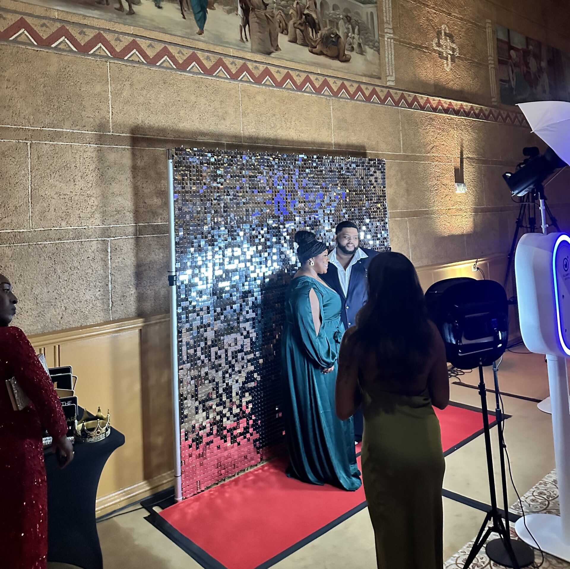 Guests using the photo booth with smooth flow